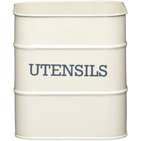 Kitchen Craft - Utensili da Cucina in Stile retrò, Porta Utensili da Cucina in Metallo, 15 x 16 cm, Metallo, Crema Antica, 14.5 x 16 cm