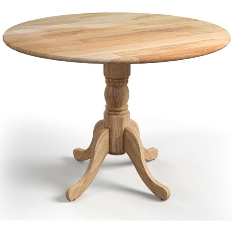 Kitchen Dining Table Round Wooden Dining Table With Curved Trestle Legs 4-person