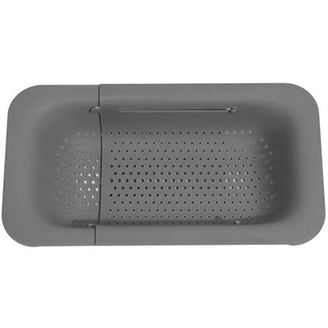 Kitchen Dish Drainer Basket, Sink Drainer for Storing and Washing Dishes/Fruits/Vegetables (Grey)