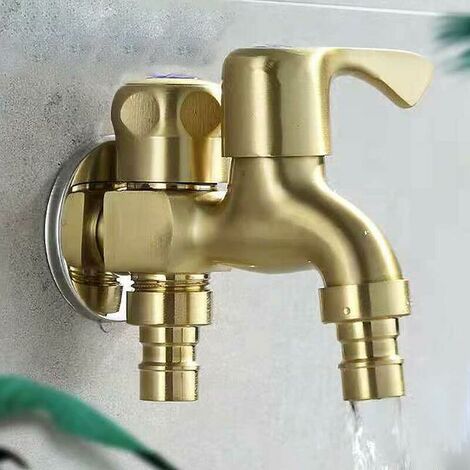 Kitchen Faucet Extended Version of Double Outlet Faucet, Retro Brass Faucet Antique Copper Faucet Bathroom Mop Faucet Washing Machine Faucet Outdoor Garden Faucet G1/2