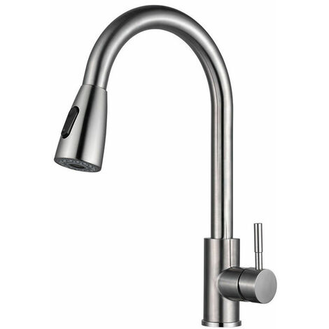 Kitchen Faucet, High Arc Sink Faucet with Pull Out Spray, 360° Rotatable Stainless Steel Mixer Tap with 3 Spray Modes