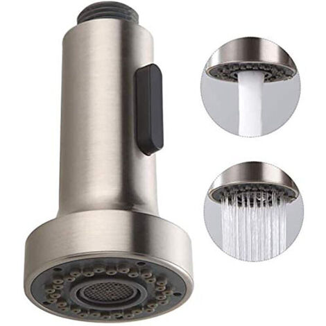 Kitchen faucet with pull-out spray head, brushed stainless steel, 360° swivel kitchen faucet, stainless steel