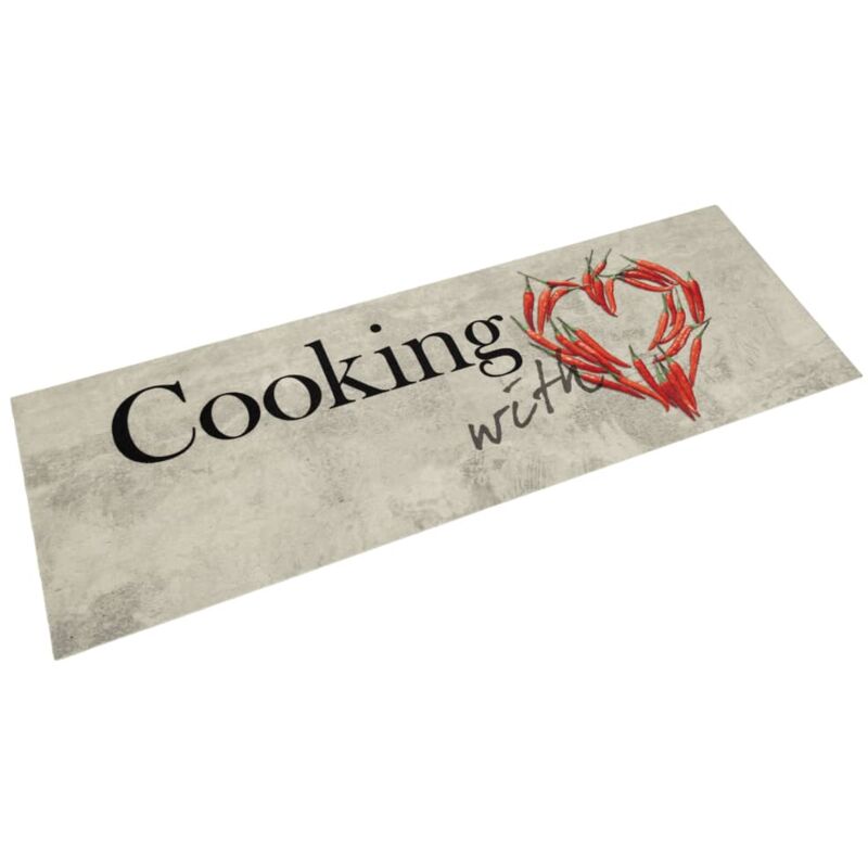 Kitchen Rug Washable Peper Cooking 45x150 Cm Velvet Vidaxl