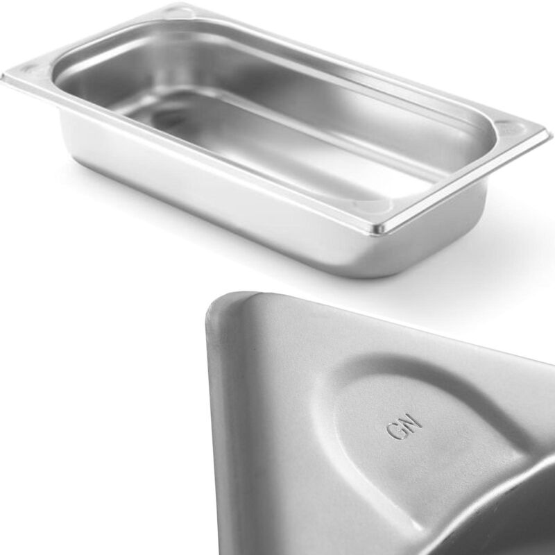Bac en acier Kitchen Line GN 1/3, hauteur 65 mm - Hendi 806425