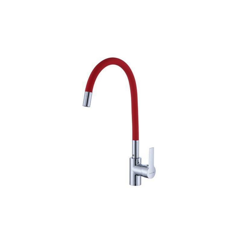 Kitchen mixer faucet, kitchen faucet with silicone hose, one water mode kitchen faucet, bendable and 360° swivel kitchen sink faucet, brushed finish