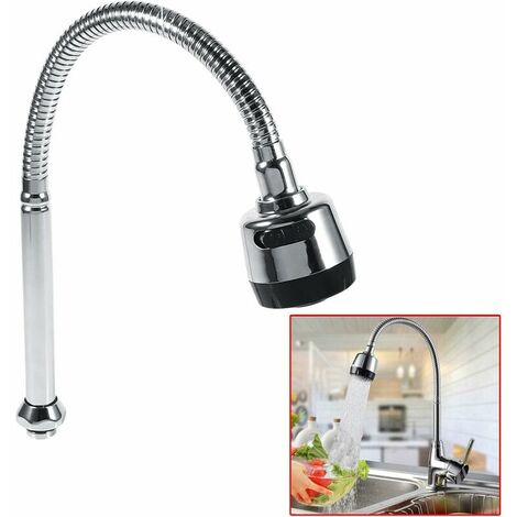 Kitchen Mixer Tap, 1x 304 Stainless Steel Swivel Spout, Kitchen Sink Faucet, Pipe Fittings, Single Handle Connection