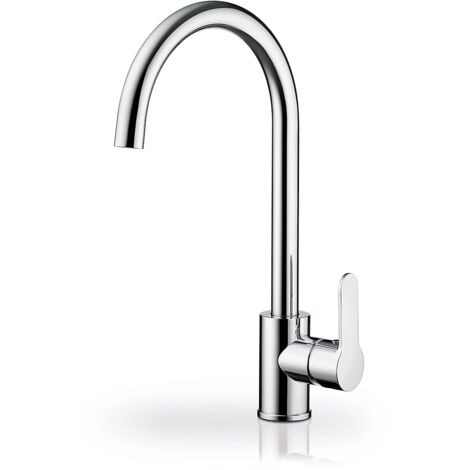 Kitchen Mixer Tap Chrome Finish Single Lever Modern Style Clodia