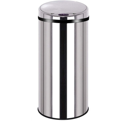 Kitchen Move – Poubelle automatique 42L inox – Ouverture infrarouge sans contact – 2 boutons manuels – Dimensions 31 cm x 72 cm – 5 kg