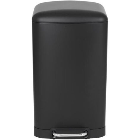 KITCHEN MOVE Poubelle de cuisine a pédale - Acier Noir mat - 40L GREENWICH