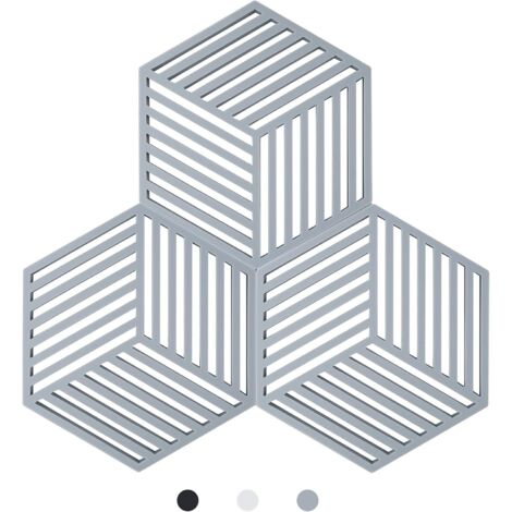 Kitchen Pot Coaster Teffa Silicone Protective Mat (Grey, Hexagonal Raya: 160x138x8mm)