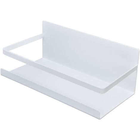 Kitchen Rack Space Saving Spice Shelf Organizer Magnetic Single Tier Iron for StorageWhite