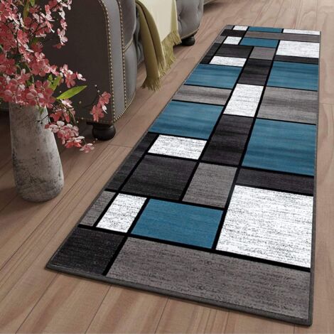 Kitchen Rug In Front Of Sink Washable Non-Slip Hallway Rug Long Absorbent Modern Geometric Patterns Living Room Bedroom Carpet For Bedroom Young Adult Girls Boys Gray Black Red Beige