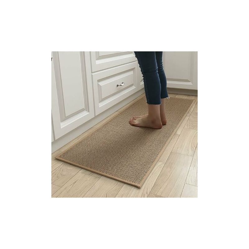 Kitchen Rugs, Kitchen Mats In Front Of The Sink Washable Non-Slip Rubber Washable Rugs, Jute Kitchen Mats In Front Of The Sink Mats Linen Kitchen