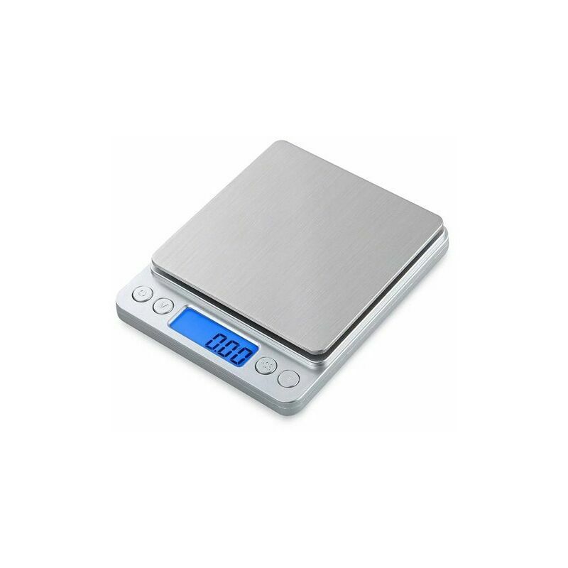 Hoopzi - Kitchen scales, digital kitchen scales, electronic scales, high precision up to 1g (maximum weight 3kg), tare function, stainless steel with