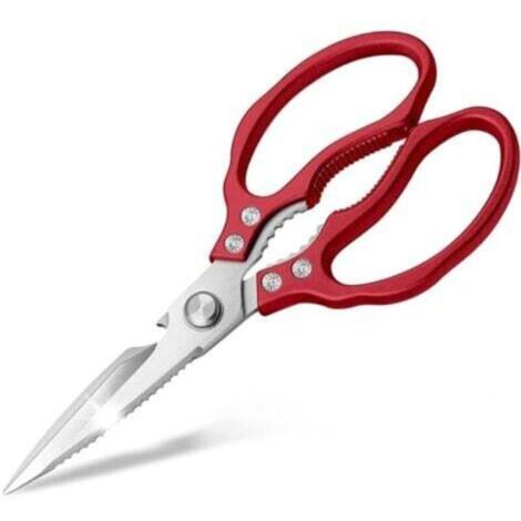 Kitchen Scissors, Multifunctional Stainless Steel Kitchen Scissors, Sturdy, Sharp, Scissors for Chicken, Poultry, Fish, Meat, Vegetables