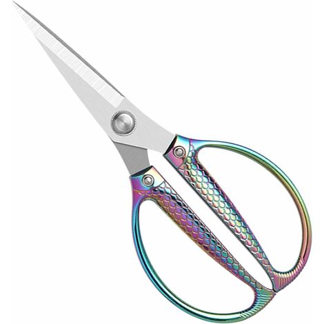 Curved Blades 175mm Length Alloy Steel Leather Scissors Soft Rubber Handle  Scissor