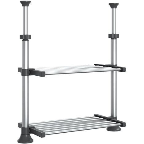 Kitchen Shelf 50x25x(50-70) cm Aluminium vidaXL