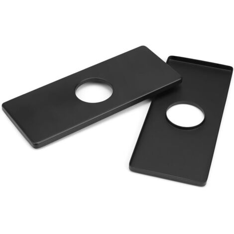 Kitchen Sink Mat Parts, Black Faucet Plate, Stainless Steel Faucet Base Plate, Suitable for Bathroom and Kitchen Faucets