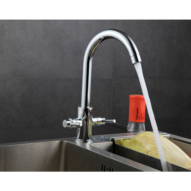 Briefness - Kitchen Sink Taps Traditional Easy Install Minimum 0.5 bar Water Pressure with 2 Hoses Suitable for Kitchen Sink Bar Tap 360 Degree