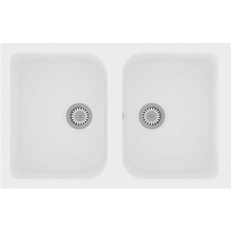 Kitchen Sink White 76 x 48 x 30 cm Granite vidaXL