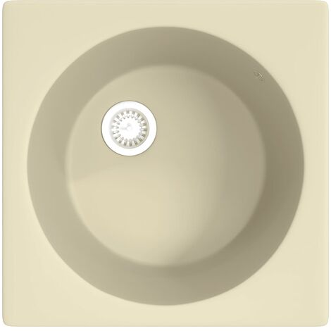 Kitchen Sink with Overflow Hole Beige Granite