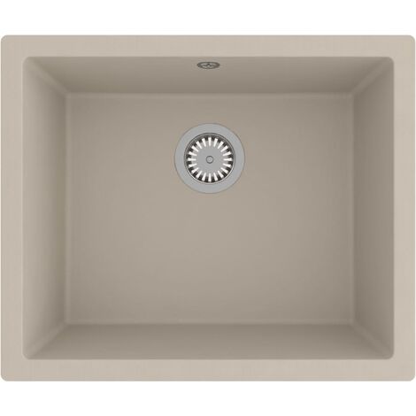 Kitchen Sink with Overflow Hole Beige Granite