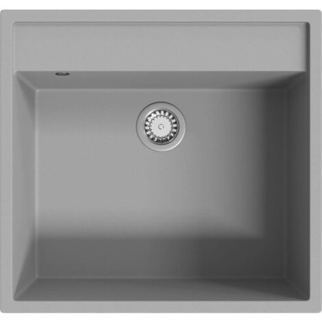 Kitchen Sink with Overflow Hole Grey Granite