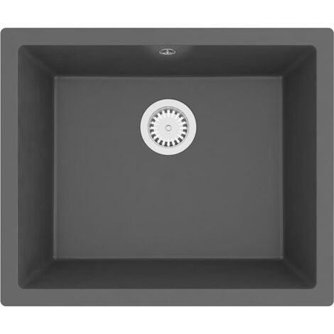 Kitchen Sink with Overflow Hole Grey Granite