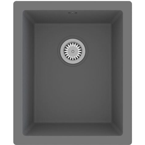 Kitchen Sink with Overflow Hole Grey Granite