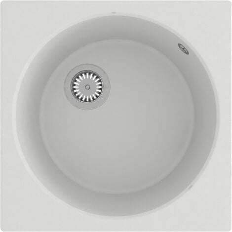 Kitchen Sink with Overflow Hole White Granite