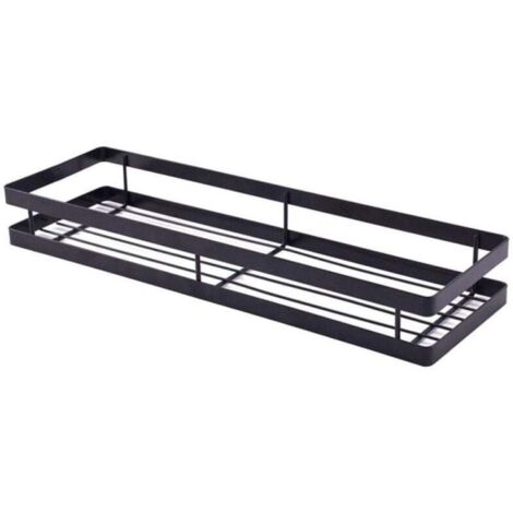 Kitchen Spice Rack, Wall Mounted Spice Rack, Space Saving Spice Rack, Ideal for Kitchen Storage and Organization, 40×12×5.5 cm, Black