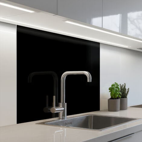 Kitchen Splashback Black 80x80 cm