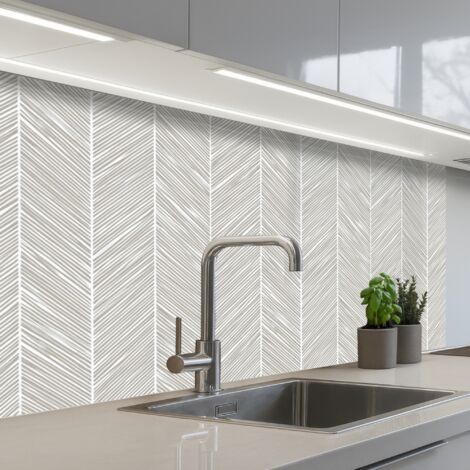 Kitchen Splashback Classic - Herringbone - Gray 100x60 cm