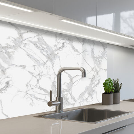 Kitchen Splashback Marble - Pure - Gray - Veins 80x60 cm