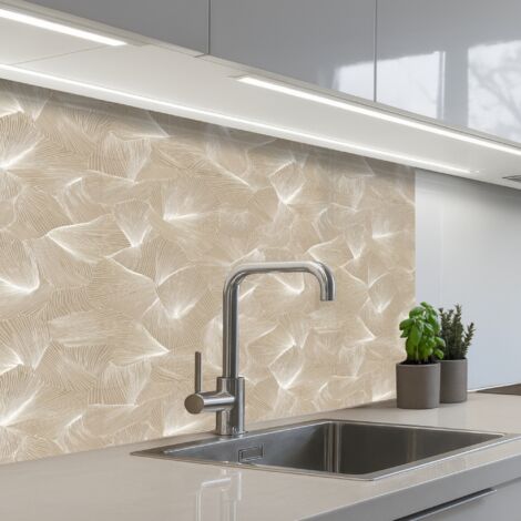 Kitchen Splashback Organic - Texture - Beige 80x60 cm