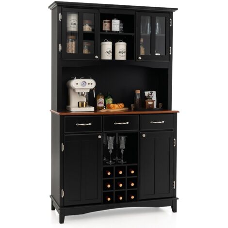 Kitchen Storage Cabinet Freestanding Buffet Cupboard  Sideboard Adjustable Shelf