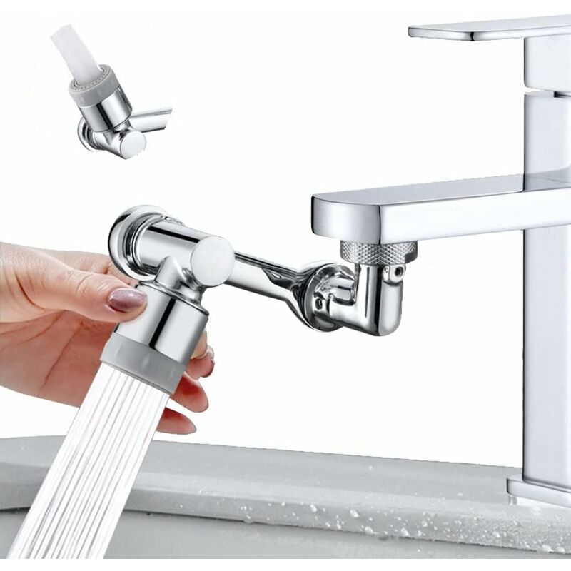 Kitchen Tap Aerator,Universal Rotating Faucet Extender 1080° Large-Angle Rotating Robotic Arm Water Nozzle Faucet Adaptor for 22MM/24MM Faucet