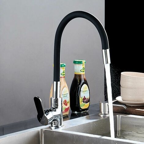 Kitchen Tap with Flexible Spout, Single Lever Sink Mixer, Chrome, Amazon Exclusive