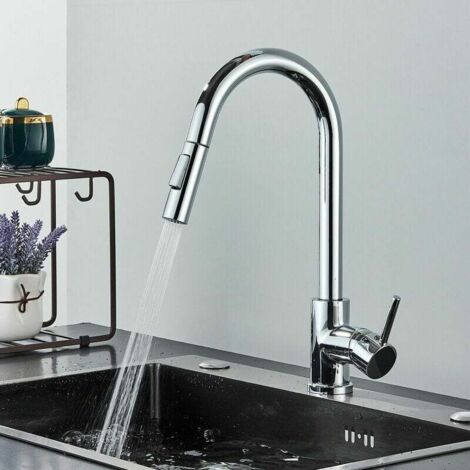 Kitchen Taps with Pull Out Spray, Kitchen Sink Mixer Tap 360° Swivel, Kitchen Mixer Tap with 2 Spary Modes, Mixer Tap for Kitchen, Kitchen Tap Stainless Steel