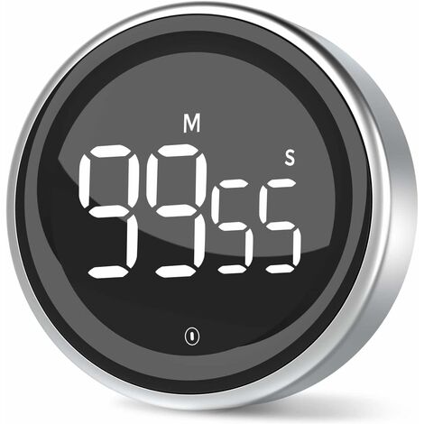 Kitchen Timer, Kitchen Timer, Digital Stopwatch And Countdown Timer With  Custom Mode, 3 Volume Levels For Exam, Meeting, Noiseless - 2 Aaa Batteries