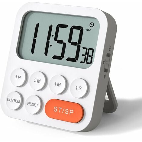 Digital Timer,2Pcs Small Count Down/UP Clock with Magnetic,Kitchen Timer  White