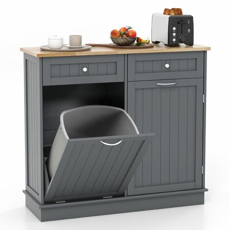 Kitchen Trash Cabinet Tilt Out Trash Bin Cabinet Freestanding Recycling Cabinet