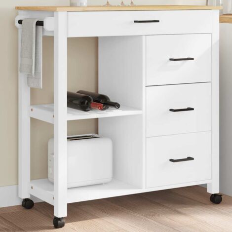 Kitchen Trolley MONZA 84x40x88.5 cm Solid Wood Pine vidaXL