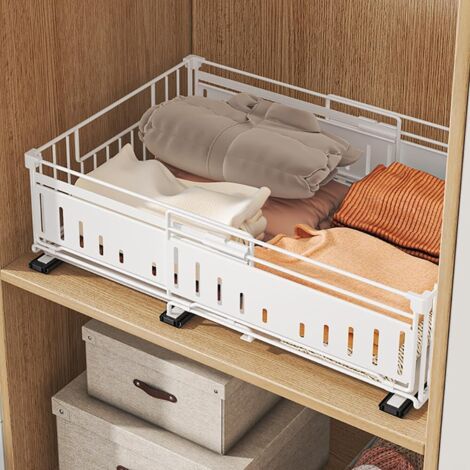Kitchen Under Sink Shelf Under Sink Storage Cupboard Under Sink Organizer with Drawers for Kitchen Bathroom 29 x 38 x 49 cm (Black)