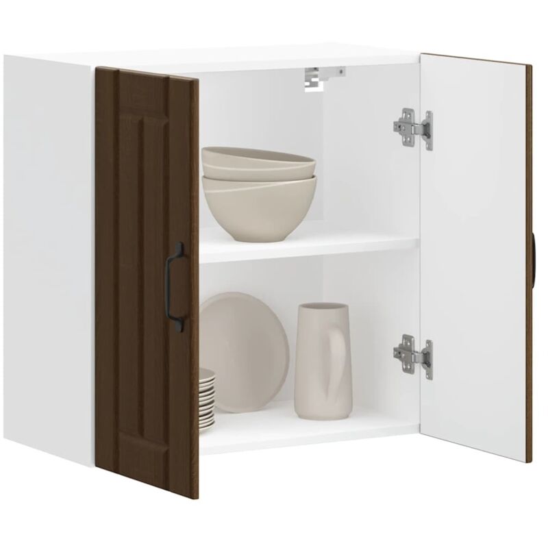Kitchen Wall Cabinet Lucca Brown Oak Engineered Wood Vidaxl
