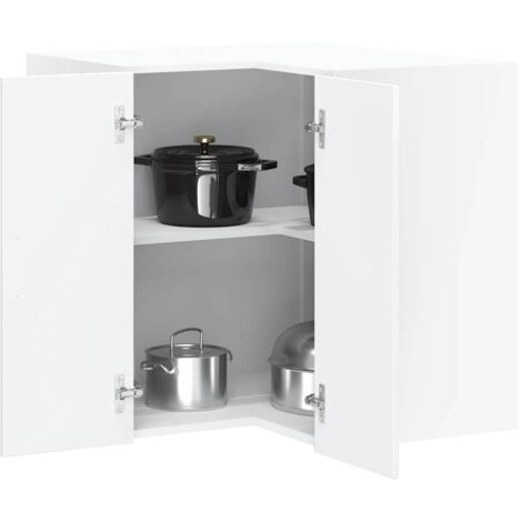 Kitchen Wall Corner Cabinet Lucca High Gloss White Engineered Wood vidaXL