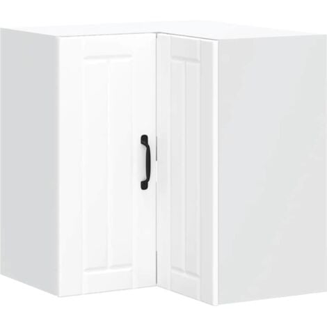 Kitchen Wall Corner Cabinet Lucca White Engineered Wood vidaXL