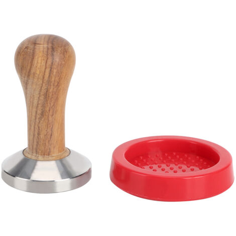 Kitchen Wooden Handle Stainless Steel Base Coffee Powder Press Hammer Tamper Tool