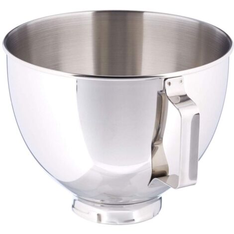 KitchenAid 5K45SBWH Ciotola, Accessorio per Robot da Cucina, 4.3 L - Acciaio Inox