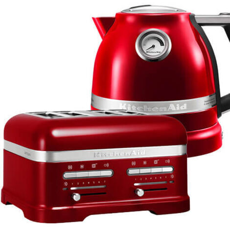 KitchenAid Artisan Candy Apple 4 Slot Toaster and Kettle Set